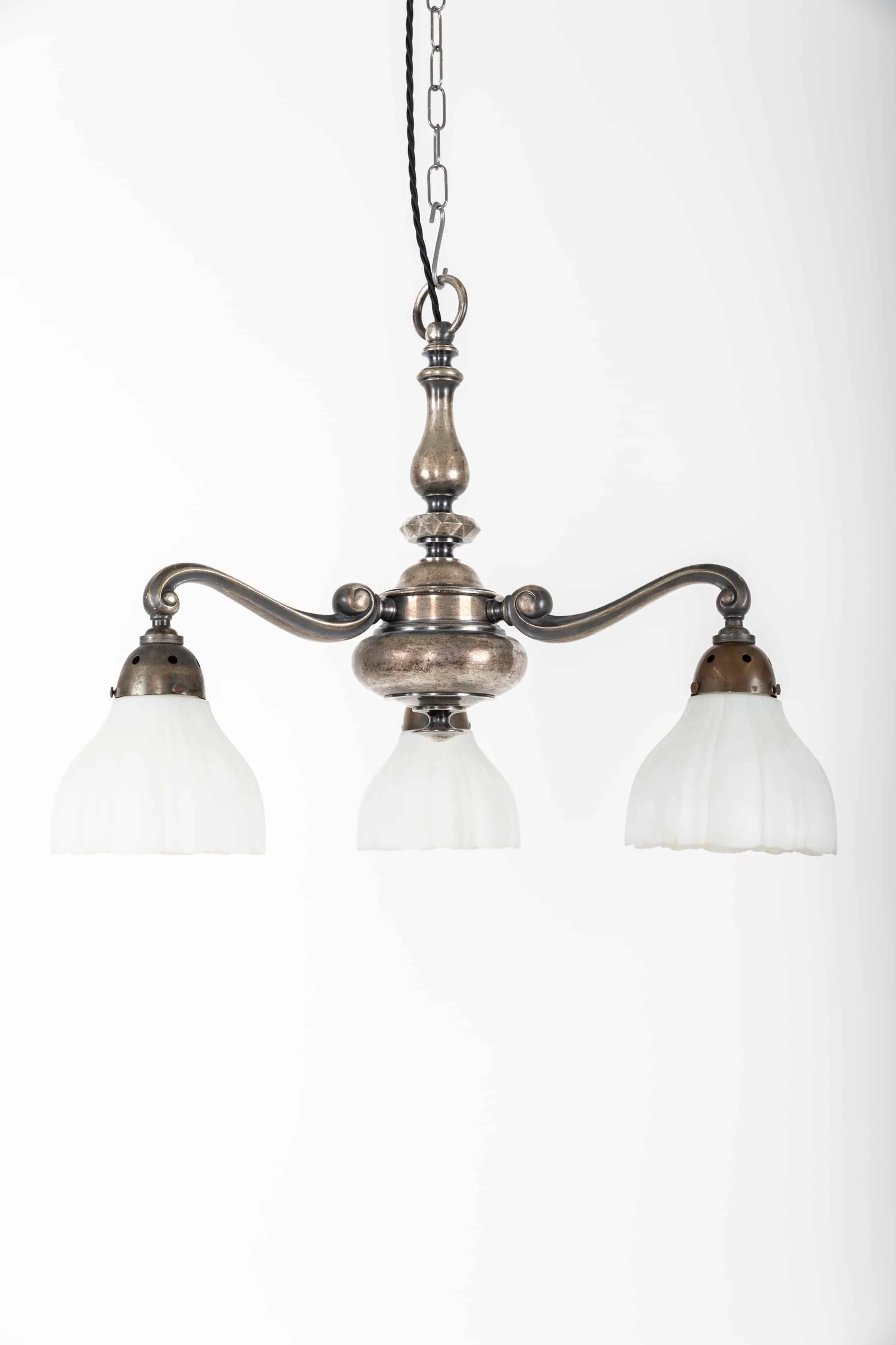 Silver Plated 3 Arm Chandelier Antiques Workshop Exceptional